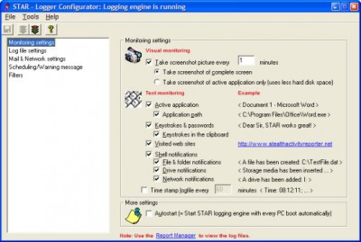 Stealth Activity Reporter 4.6 screenshot