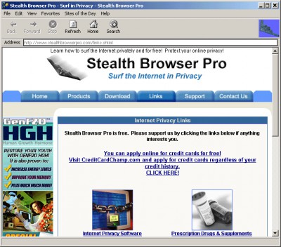 Stealth Browser Pro 1.0 screenshot