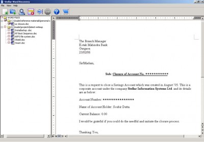 Stellar Word Recovery - MS Word Recovery Software 1.0 screenshot