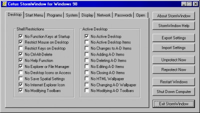 StormWindow 98 5.14 screenshot StormWindow 98 5.14 screenshot