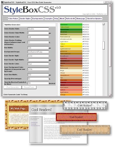 StyleBox CSS Generator 1.0 screenshot StyleBox CSS Generator 1.0 screenshot