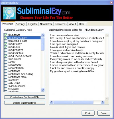 SubliminalEzy Light 10000.1 screenshot SubliminalEzy Light 10000.1 screenshot