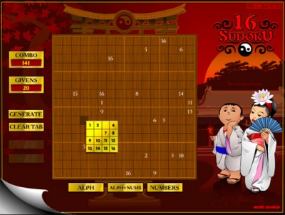 Sudoku16 1.0 screenshot Sudoku16 1.0 screenshot