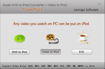 Super DVD to iPod Converter + Video to iPod Powerp 1.2 screenshot