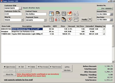 Super Invoice 1.01 screenshot