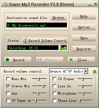 Super Mp3 Recorder 3.0 screenshot Super Mp3 Recorder 3.0 screenshot
