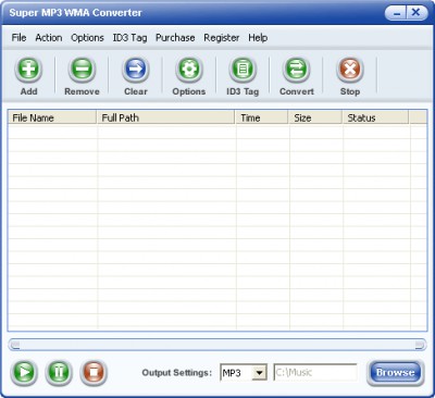 Super MP3 WMA Converter 1.00 screenshot Super MP3 WMA Converter 1.00 screenshot