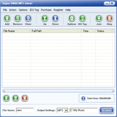 Super WMA MP3 Joiner 1.00 screenshot Super WMA MP3 Joiner 1.00 screenshot