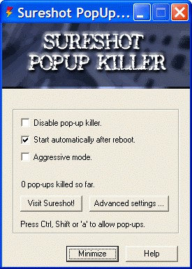 Sureshot PopUp Killer 3.10 screenshot
