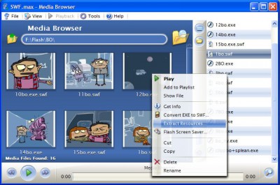 SWF.max Flash Player 1.6.865 screenshot