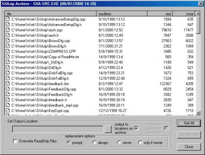 SXAzip v 1.00 r 7 screenshot SXAzip v 1.00 r 7 screenshot