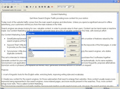 Synonymizer 3.0 screenshot Synonymizer 3.0 screenshot