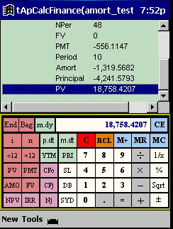 tApCalc Financial tape calculator(Arm & xScale) 1.44 screenshot