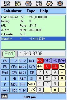 tApCalc Financial tape calculator(Sony/Ericsson P8 1.20 screenshot