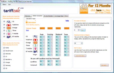 TariffCalc 1.0.0.15 screenshot
