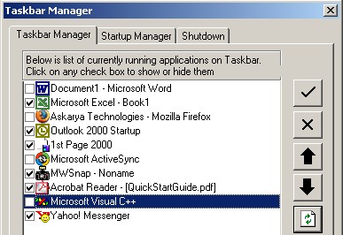Taskbar Manager 3.1 screenshot Taskbar Manager 3.1 screenshot
