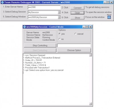 Team Remote Debugger 2.001 screenshot Team Remote Debugger 2.001 screenshot