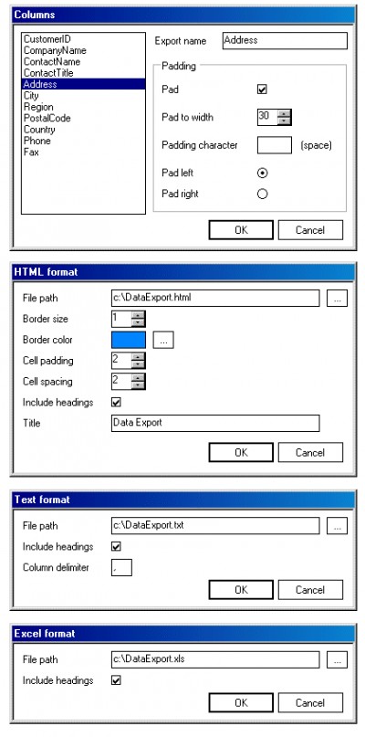 Teroid Data Export Control 1.0 screenshot