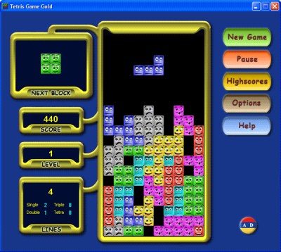 Tetris Game Gold 1.9 screenshot Tetris Game Gold 1.9 screenshot