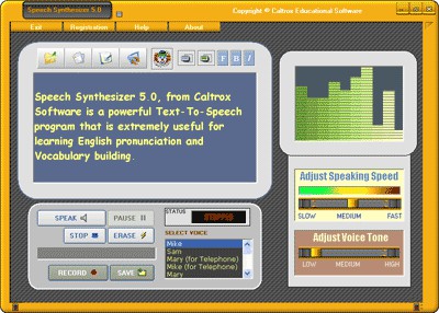 Text To Speech Synthesizer 5.0 screenshot Text To Speech Synthesizer 5.0 screenshot