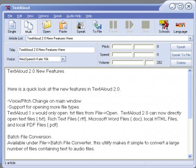 TextAloud with RealSpeak TTS Voices 2.195 screenshot TextAloud with RealSpeak TTS Voices 2.195 screenshot