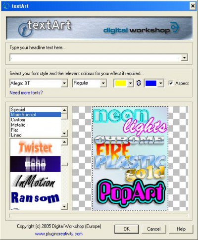 textArt 2.0 screenshot textArt 2.0 screenshot