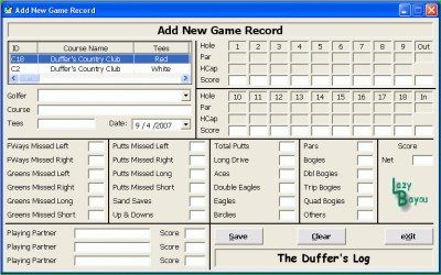 The Duffer's Log 4.0 screenshot The Duffer's Log 4.0 screenshot
