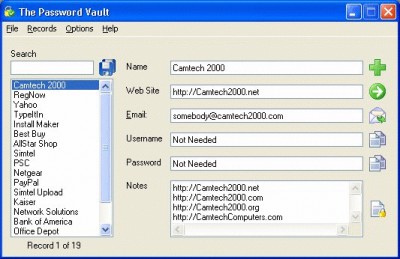 The Password Vault 2.0 screenshot The Password Vault 2.0 screenshot