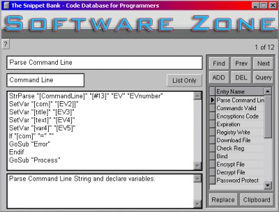 The Snippet Bank 1.1 screenshot