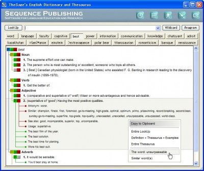 TheSage English Dictionary and Thesaurus 1.1.2 screenshot
