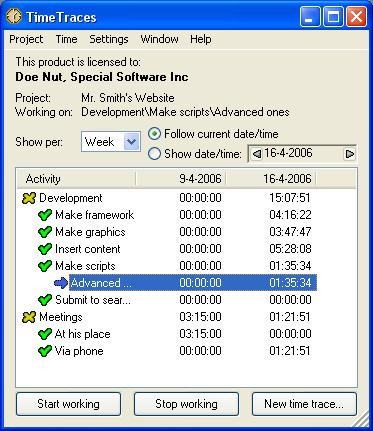 TimeTraces 1.0 screenshot TimeTraces 1.0 screenshot