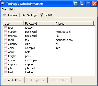 TM-POP3 Server 2.13a screenshot