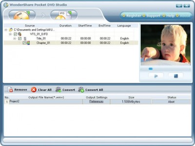 Top Pocket DVD Studio 1.1.0 screenshot Top Pocket DVD Studio 1.1.0 screenshot