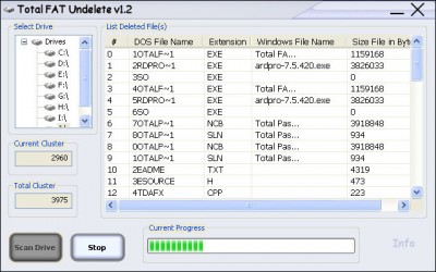 Total FAT Undelete 1.2.2 screenshot