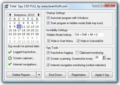 Total Spy 2.71 screenshot Total Spy 2.71 screenshot