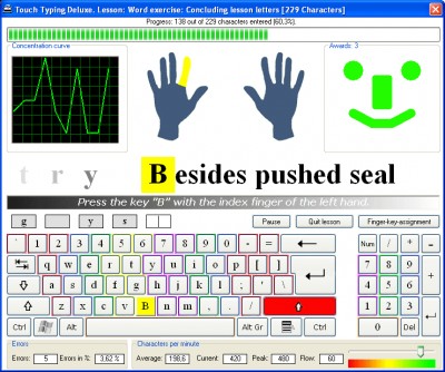 Touch Typing Deluxe 1.2.20 screenshot Touch Typing Deluxe 1.2.20 screenshot
