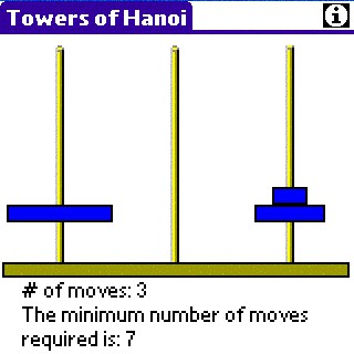 Towers of Hanoi for PALM 1.1 screenshot