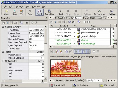 TracePlus Web Detective (eBusiness Edition) 4.51.000 screenshot