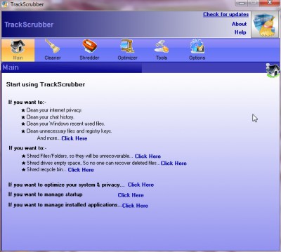 Track Scrubber WinCleaner N' Optimizer 2.6.1.1 screenshot Track Scrubber WinCleaner N' Optimizer 2.6.1.1 screenshot