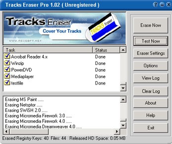 Tracks Eraser Build 1555 5.3 screenshot Tracks Eraser Build 1555 5.3 screenshot