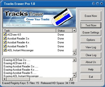 Tracks Eraser Pro 5.70 screenshot