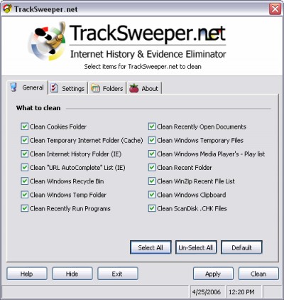 TrackSweeper.net 2.0.7 screenshot TrackSweeper.net 2.0.7 screenshot