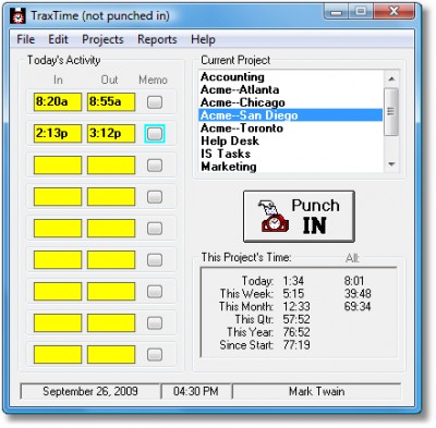 TraxTime 4.17 screenshot TraxTime 4.17 screenshot