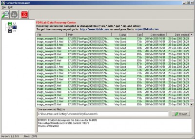 TURBO FILE UNERASER 1.1 screenshot TURBO FILE UNERASER 1.1 screenshot