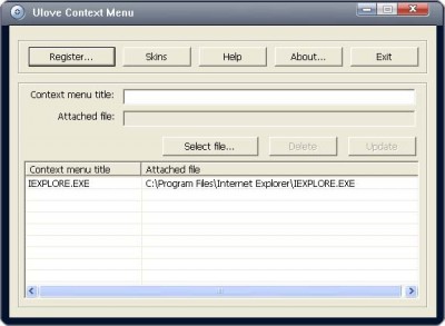 Ulove Context Menu 1.2 screenshot Ulove Context Menu 1.2 screenshot