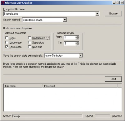 Ultimate ZIP Cracker 7.3.1.5 screenshot