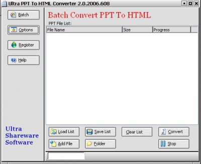 Ultra PPT To HTML Converter 2.0.2006.7 screenshot Ultra PPT To HTML Converter 2.0.2006.7 screenshot