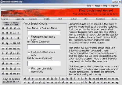 Unclaimed Money Search Software 4.4.304 screenshot Unclaimed Money Search Software 4.4.304 screenshot