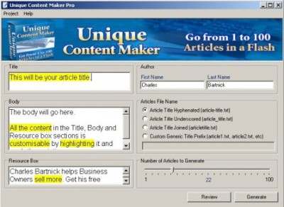 Unique Content Maker 6.0.1 screenshot