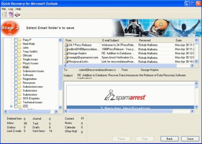Unistal MS Outlook Recovery 11.2 screenshot